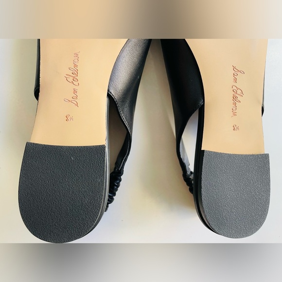 New Sam Edelman Whitney black leather pointed toe flats, sz 8.5. Orig $140+ - Picture 2 of 12